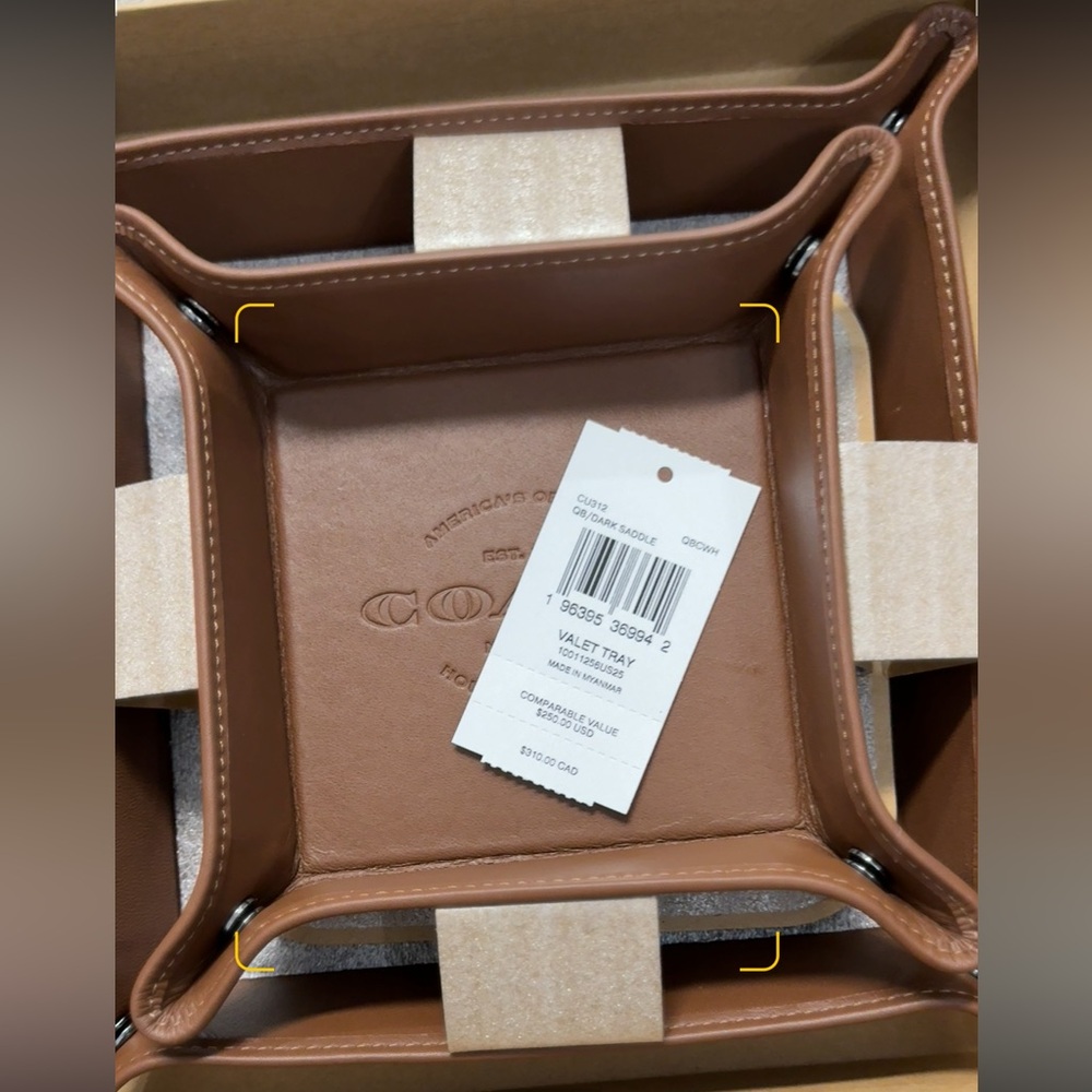 Coach New with Box Set Saddle Brown Leather Valet Trays - Picture 3 of 16